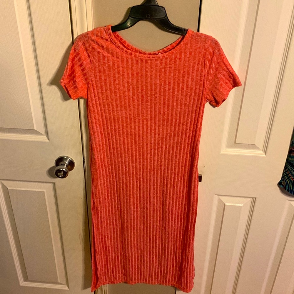Salmon Colored Shirt With Slits Down Sides